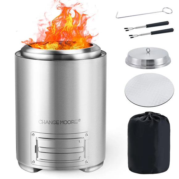 NNEOBA Portable Outdoor Steel Camping Firewood Stove