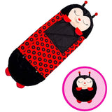 NNEOBA Kids Cartoon Plush Sleeping Bag Pillow Set (Black)