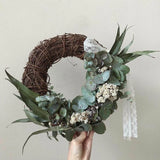 NNEOBA Christmas Rattan Wreath Ring Garland for Holiday Decor