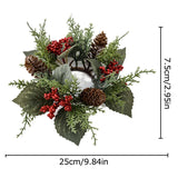 NNEOBA Christmas Candle Wreath with Berry Pinecone