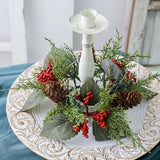 NNEOBA Christmas Candle Wreath with Berry Pinecone