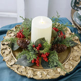 NNEOBA Christmas Candle Wreath with Berry Pinecone