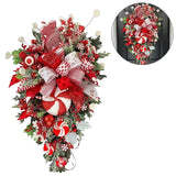 NNEOBA Christmas Candy Cane Swag Door Hanging Wreath