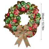 NNEOBA Christmas Vine Wreath with Red Bowknot and Bells