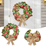 NNEOBA Christmas Vine Wreath with Red Bowknot and Bells
