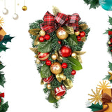 NNEOBA Christmas Door Wreath Upside Down Gold Teardrop Garland