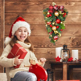 NNEOBA Christmas Door Wreath Upside Down Gold Teardrop Garland