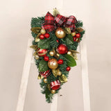 NNEOBA Christmas Door Wreath Upside Down Gold Teardrop Garland
