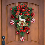 NNEOBA Christmas Red Fruit Elk Wreath Outdoor Hanging Decor