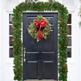 NNEOBA Luxury Christmas Pine Garland with Berries & Cones