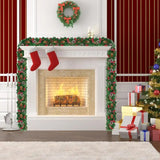 NNEOBA Luxury Christmas Pine Garland with Berries & Cones