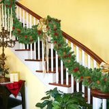NNEOBA Luxury Christmas Pine Garland with Berries & Cones