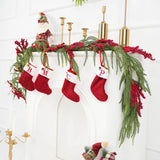 NNEOBA Christmas Garland with Pinecones & Red Berries Wreath