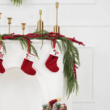 NNEOBA Christmas Garland with Pinecones & Red Berries Wreath