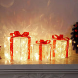 NNEOBA Christmas Glowing Gift Box Decoration Ornament