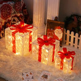 NNEOBA Christmas Glowing Gift Box Decoration Ornament