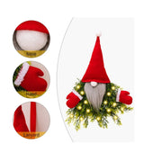 NNEOBA Christmas Gnome Wreath with LED Lights for Front Door