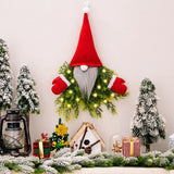 NNEOBA Christmas Gnome Wreath with LED Lights for Front Door