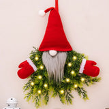 NNEOBA Christmas Gnome Wreath with LED Lights for Front Door