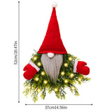 NNEOBA Christmas Gnome Wreath with LED Lights for Front Door