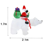 NNEOBA Christmas Inflatable Santa Claus Riding Polar Bear with Shaking Head