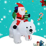 NNEOBA Christmas Inflatable Santa Claus Riding Polar Bear with Shaking Head