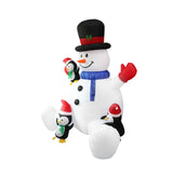 NNEOBA Christmas Inflatable Snowman with Cute Penguins