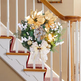 NNEOBA Christmas Jesus Wreath Golden Flower Garland Decoration