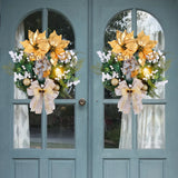 NNEOBA Christmas Jesus Wreath Golden Flower Garland Decoration