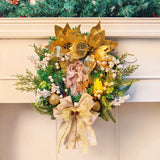 NNEOBA Christmas Jesus Wreath Golden Flower Garland Decoration