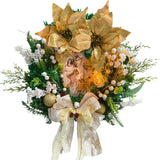 NNEOBA Christmas Jesus Wreath Golden Flower Garland Decoration