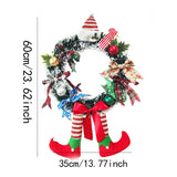 NNEOBA Christmas Long Legged Hanging Garland Wreath with Bowknot