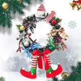NNEOBA Christmas Long Legged Hanging Garland Wreath with Bowknot
