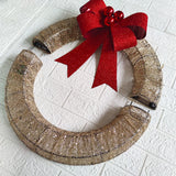 NNEOBA Christmas LED Wreath with Red Bow