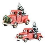 NNEOBA Wooden Farmhouse Christmas Truck Ornament with Christmas Tree