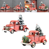 NNEOBA Wooden Farmhouse Christmas Truck Ornament with Christmas Tree