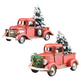 NNEOBA Wooden Farmhouse Christmas Truck Ornament with Christmas Tree