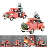 NNEOBA Wooden Farmhouse Christmas Truck Ornament with Christmas Tree
