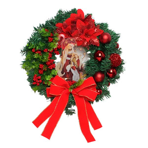 NNEOBA Christmas Virgin Mary Wreath Door Hanging Ornament