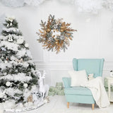 NNEOBA Christmas Pinecone Wreath with Greenery Garland