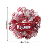 NNEOBA Christmas Pink Wreath with Red Ribbon for Front Door