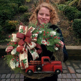 NNEOBA Christmas Red Truck Farmhouse Wreath