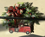 NNEOBA Christmas Red Truck Farmhouse Wreath