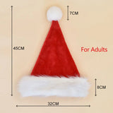 NNEOBA Christmas Santa Hat Plush Holiday Red Hat for Adults