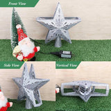 NNEOBA 3D Glitter Star Christmas Tree Topper with Rotating LED Snowflake Projector