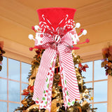NNEOBA Christmas Tree Topper Hat with Bow Ribbon