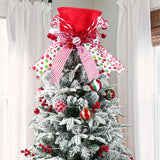 NNEOBA Christmas Tree Topper Hat with Bow Ribbon
