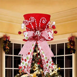 NNEOBA Christmas Tree Topper Hat with Bow Ribbon