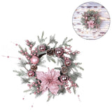 NNEOBA Christmas Pink Rattan Hanging Garland with Balls