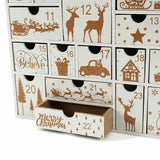 NNEOBA Christmas Wooden Advent Calendar with 24 Drawers